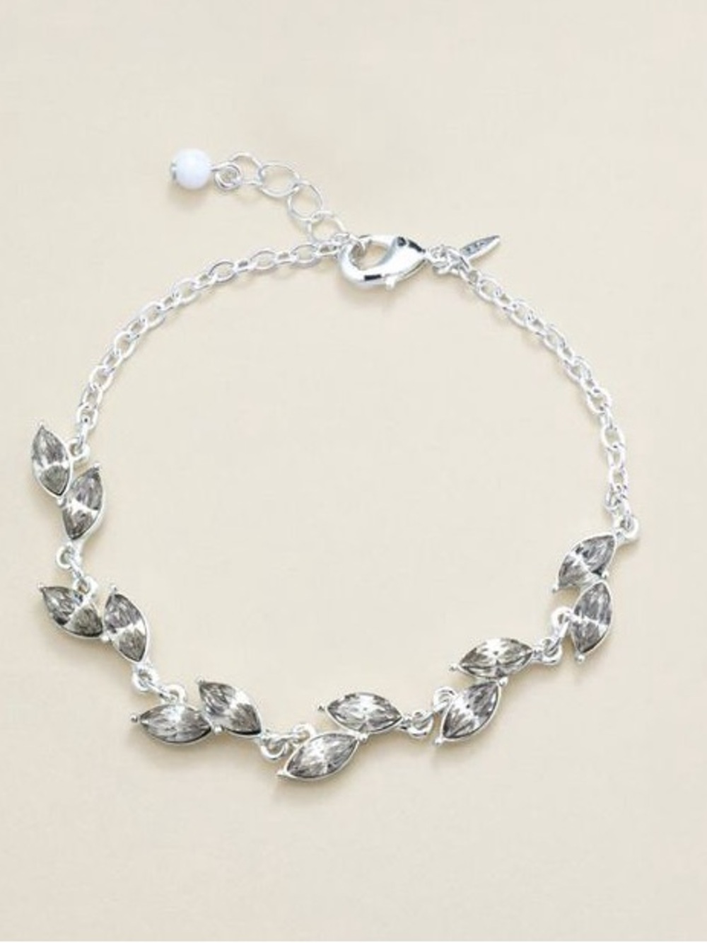 Silver link Leaf Chain Bracelet - Silver